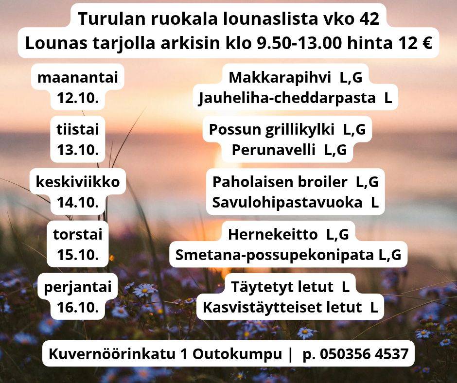 Viikon 42 ruokalista